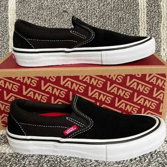 Vans Black Slip-On Shoes - Picture 1 of 8